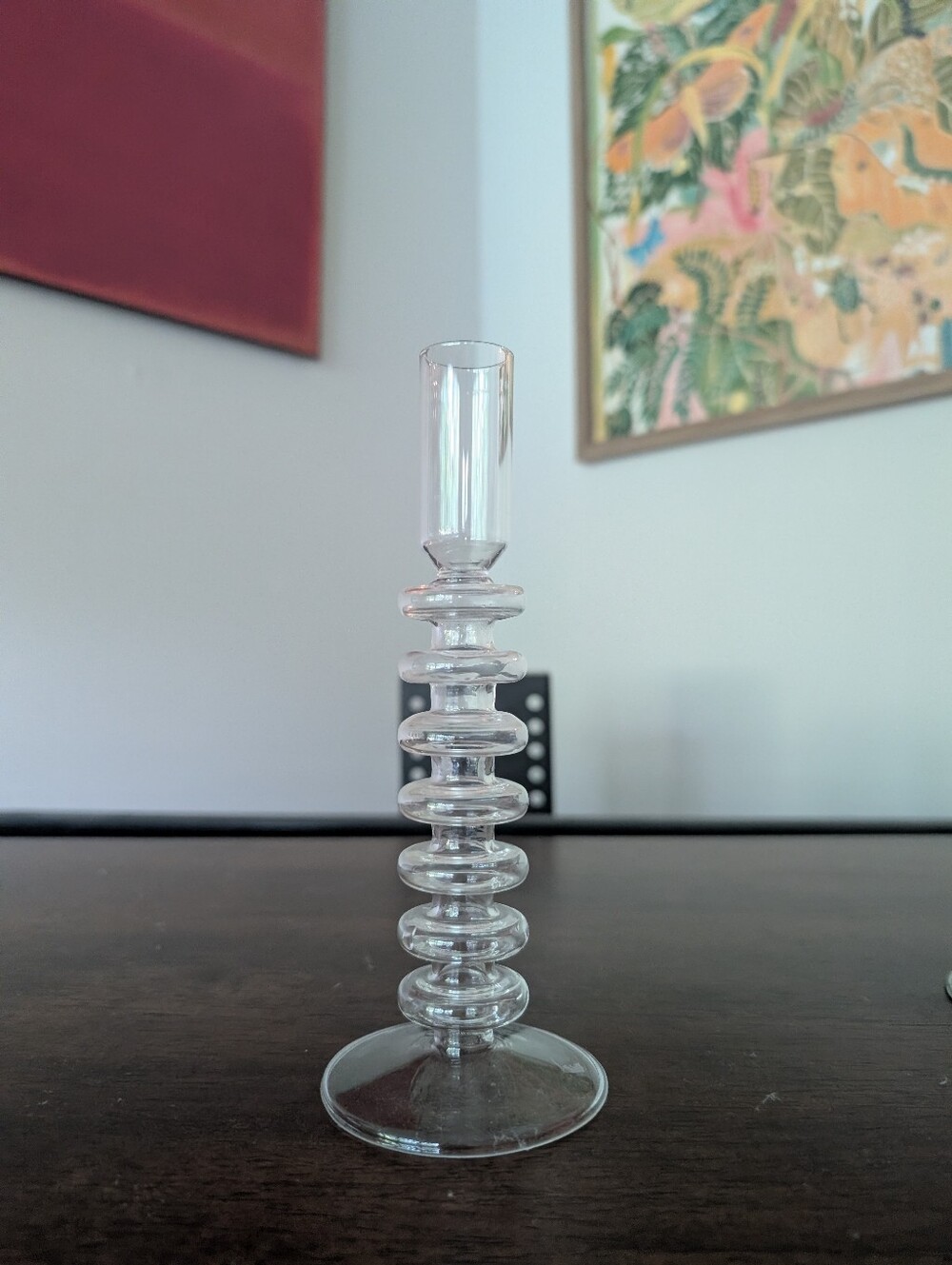 Vintage Style Glass Candlestick Holder